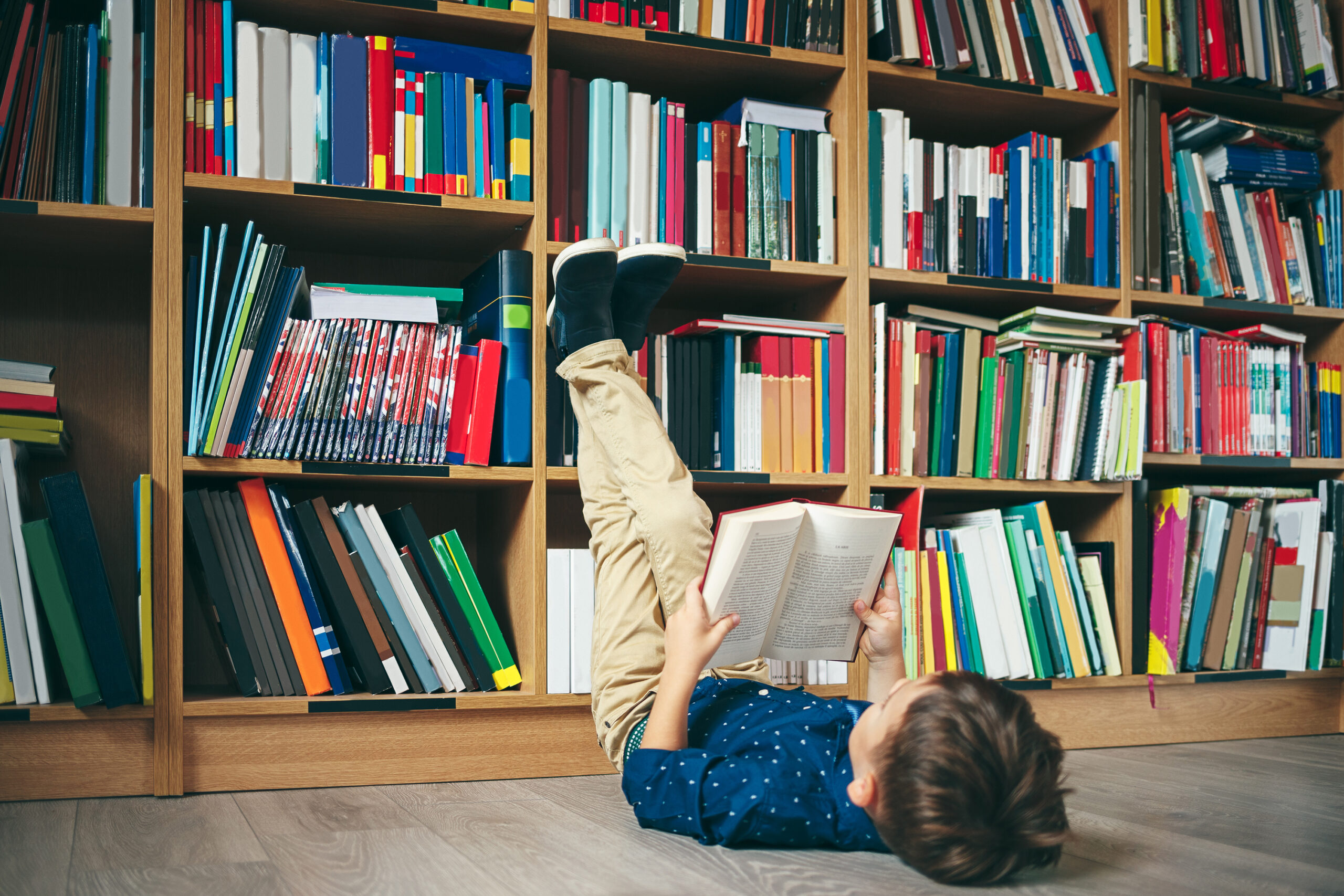 Boy in library